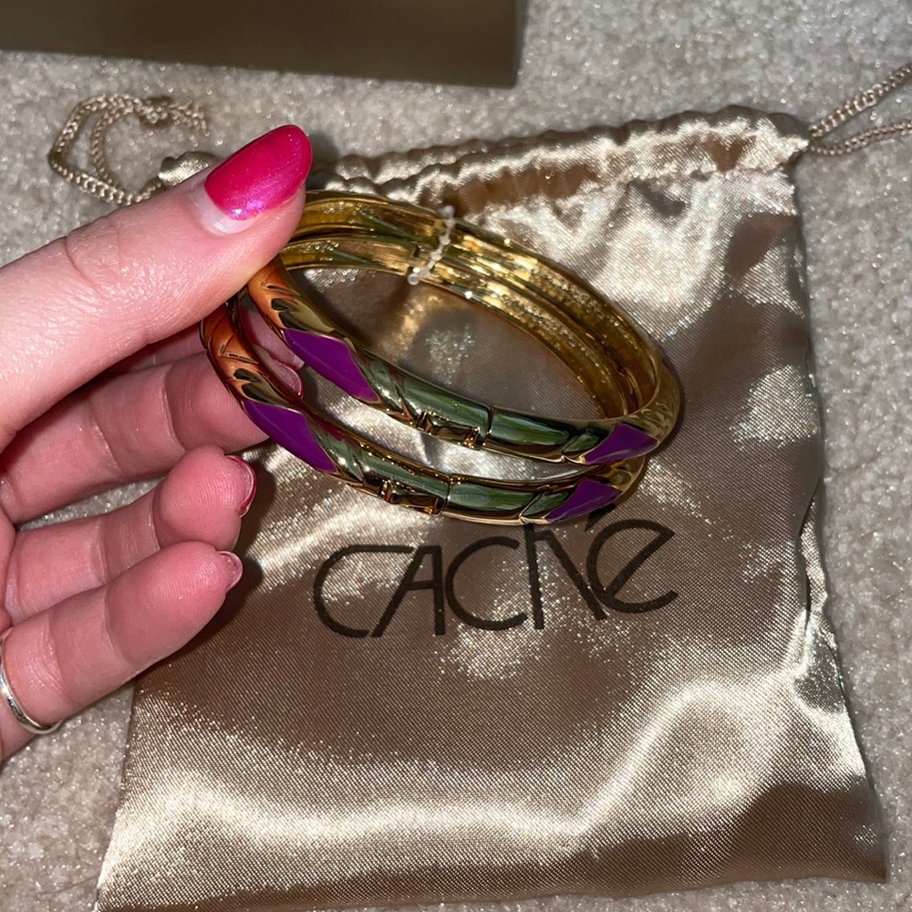 Gold with Purple Cache Bangles